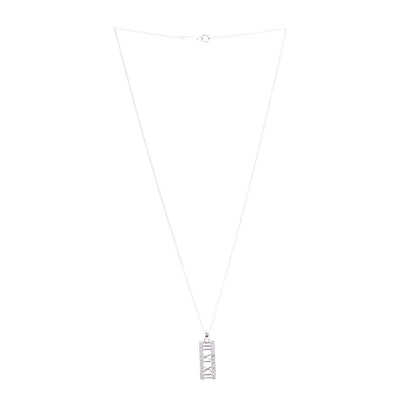 Tiffany 18K White Gold Diamond Atlas Bar Pendant Necklace 4 of 7