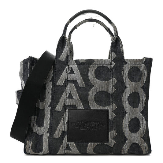 Denim Jacquard Medium The Monogram Tote Bag Denim Blue