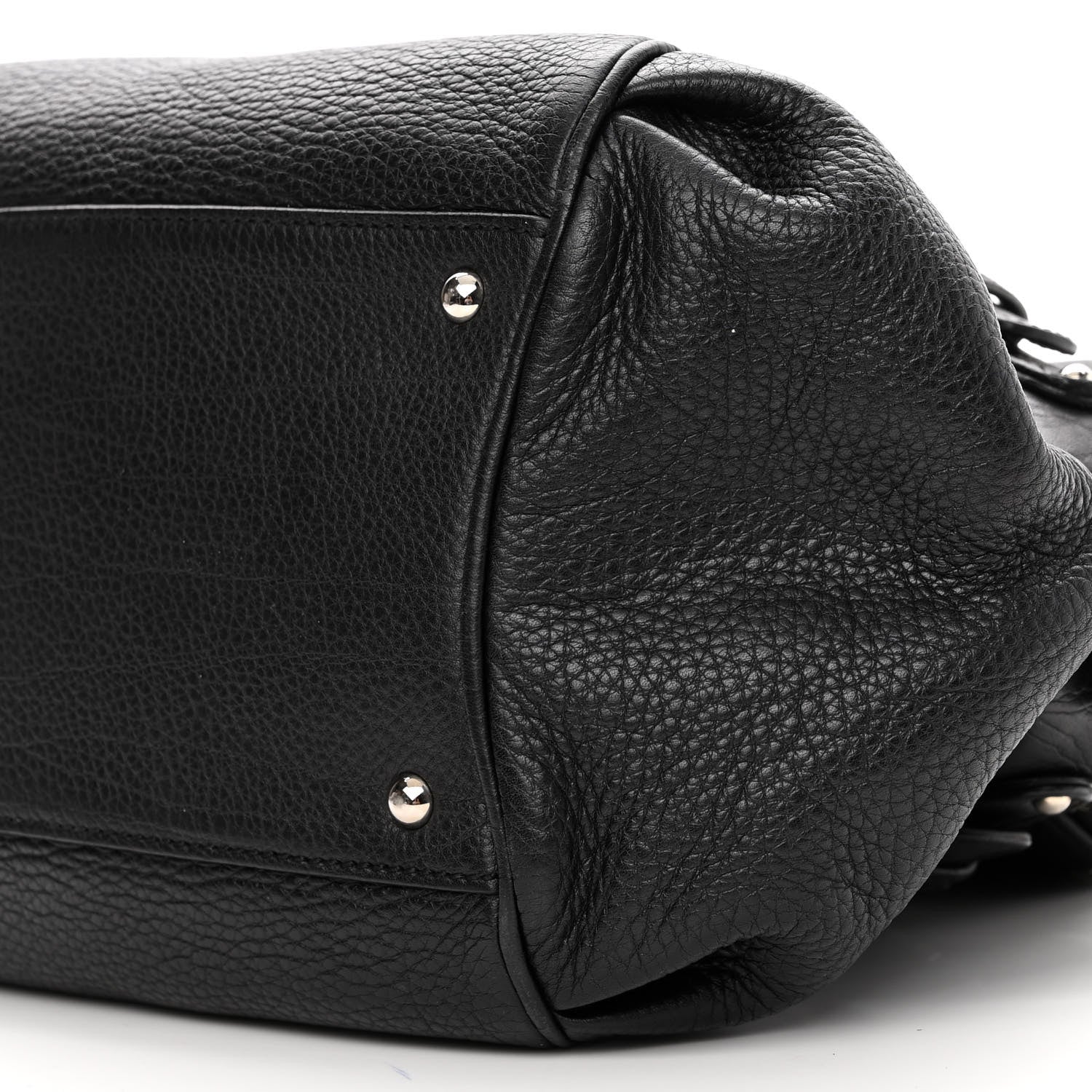 Salvatore Ferragamo Grained Calfskin Gancio Top Handle Convertible Satchel Black 9 of 10