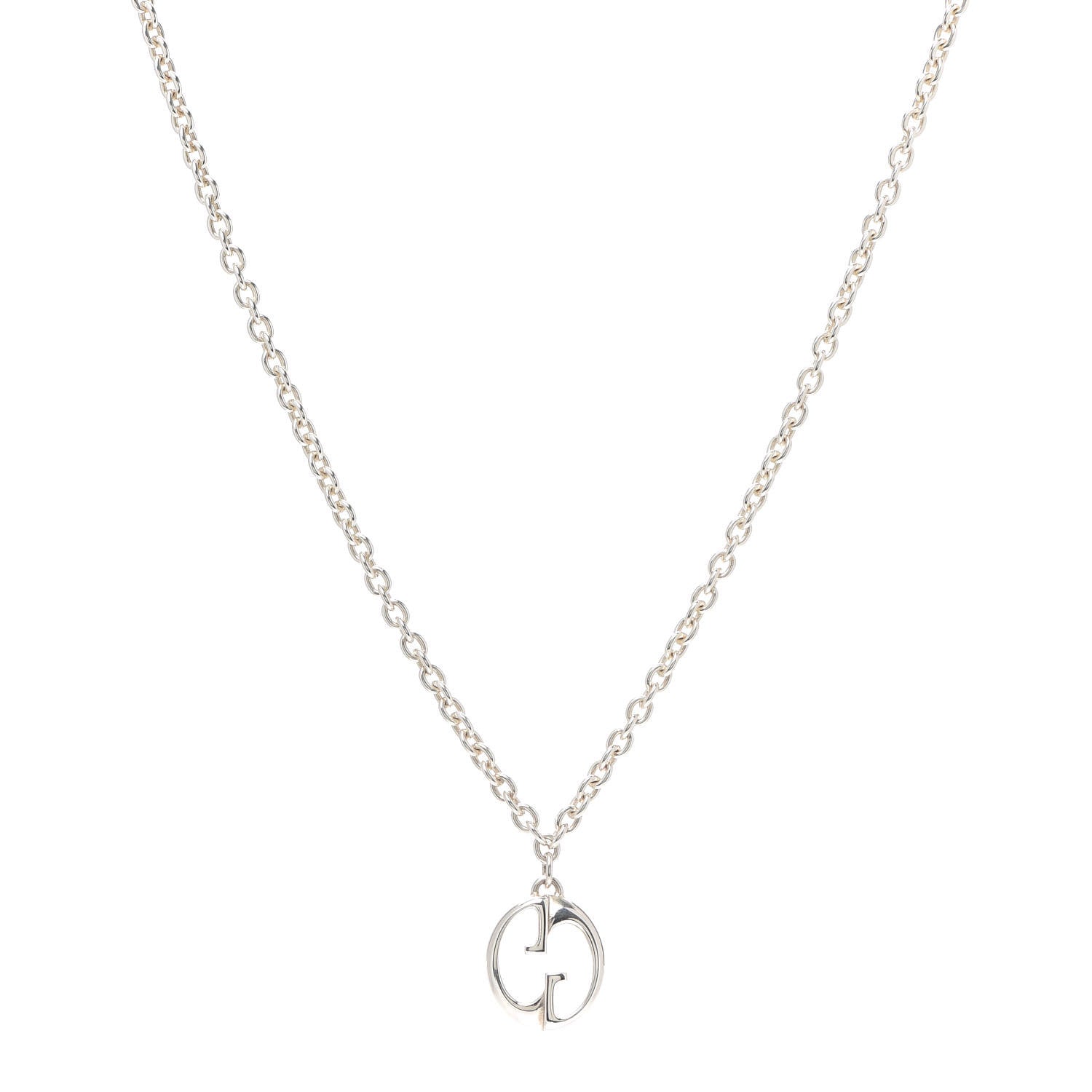 Gucci Sterling Silver Mirrored GG Necklace 1 of 4