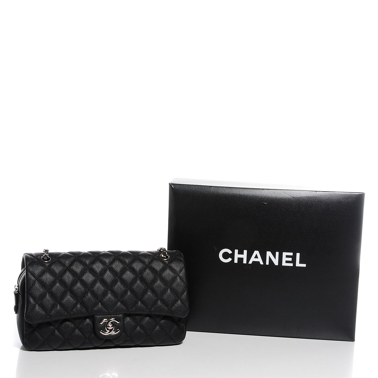 Caviar Quilted Jumbo Easy Flap Black