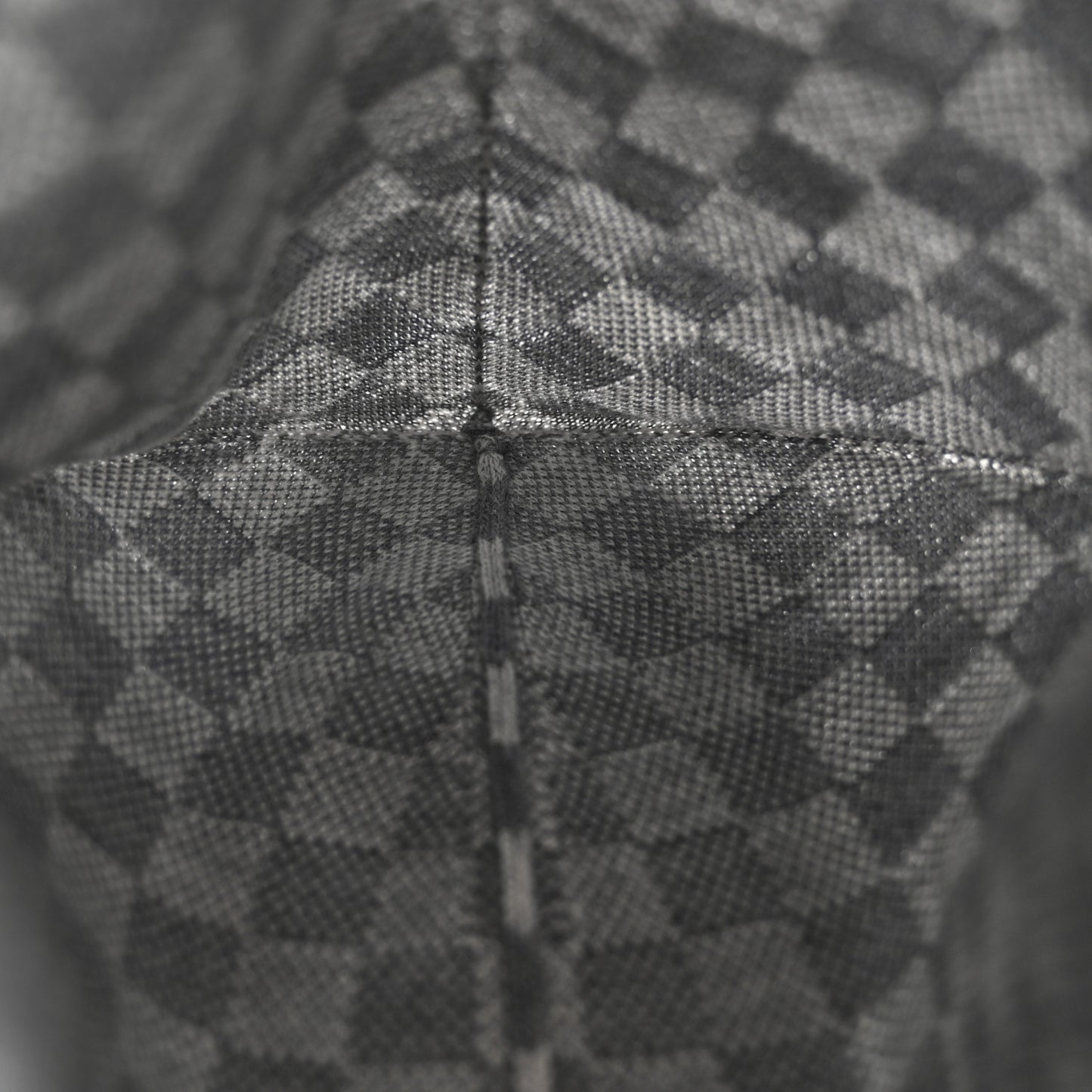 Wool Bonnet Petit Damier Beanie Hat Grey