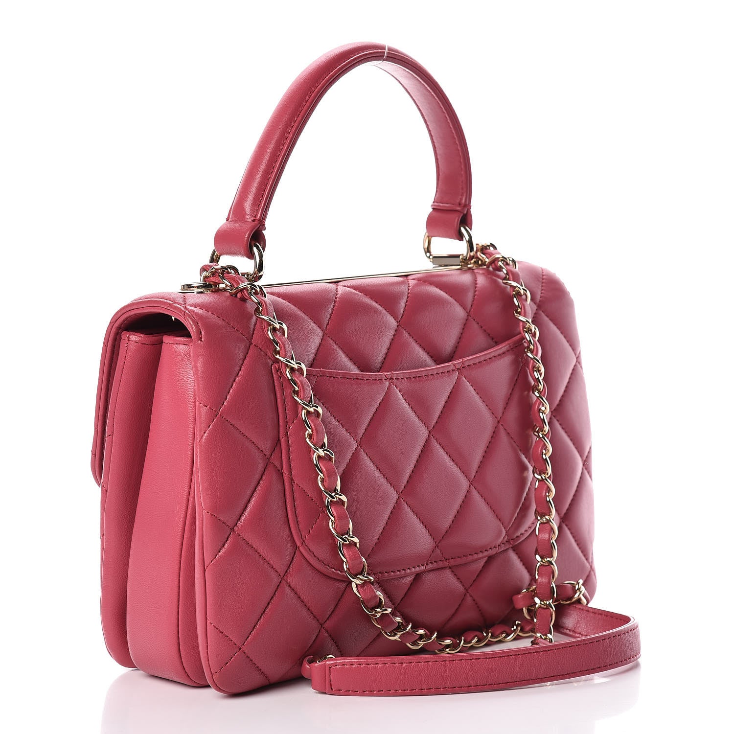 Chanel Lambskin Quilted Small Trendy CC Dual Handle Bag Dark Pink 3 of 13