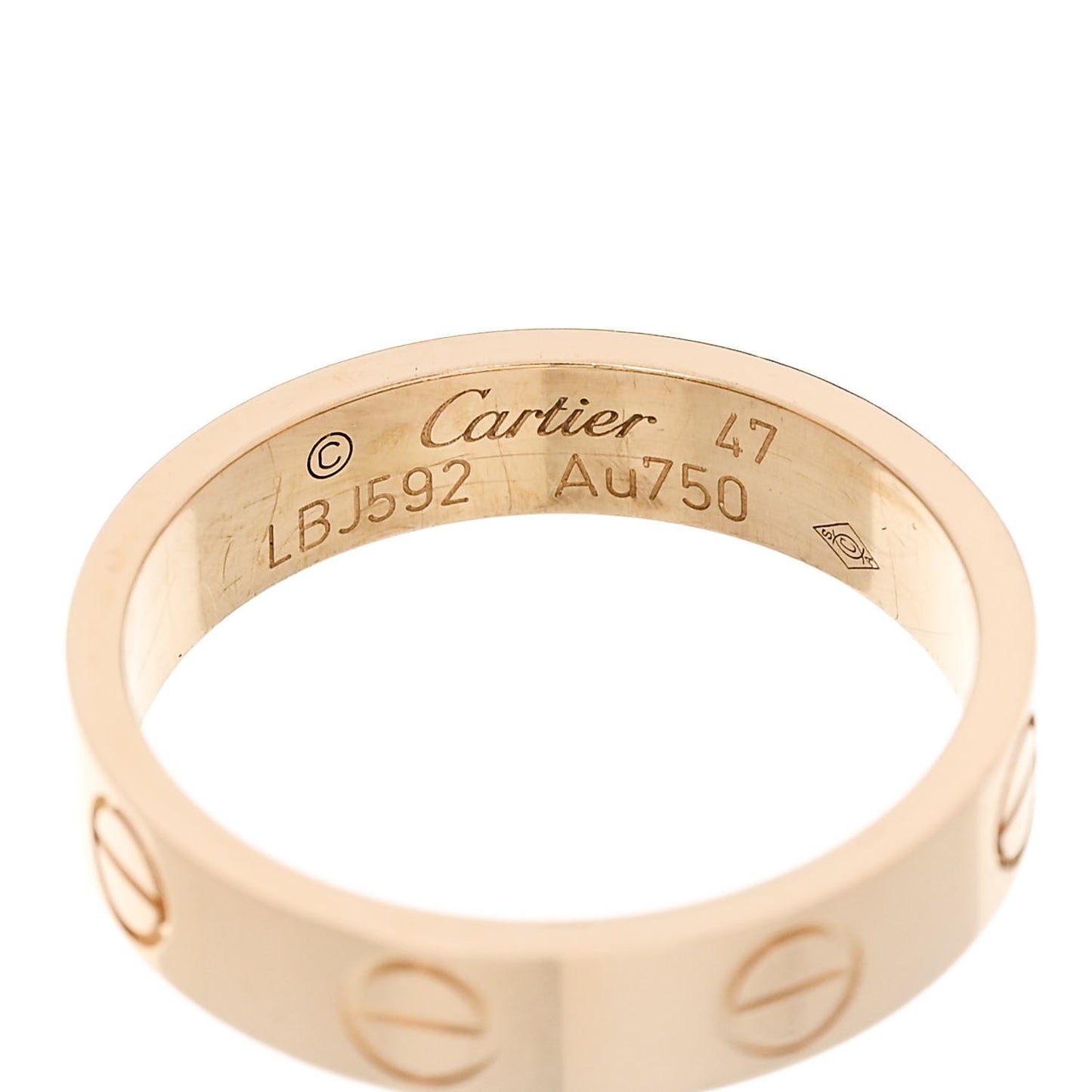 18K Yellow Gold 3.5mm LOVE Wedding Band Ring 47 4