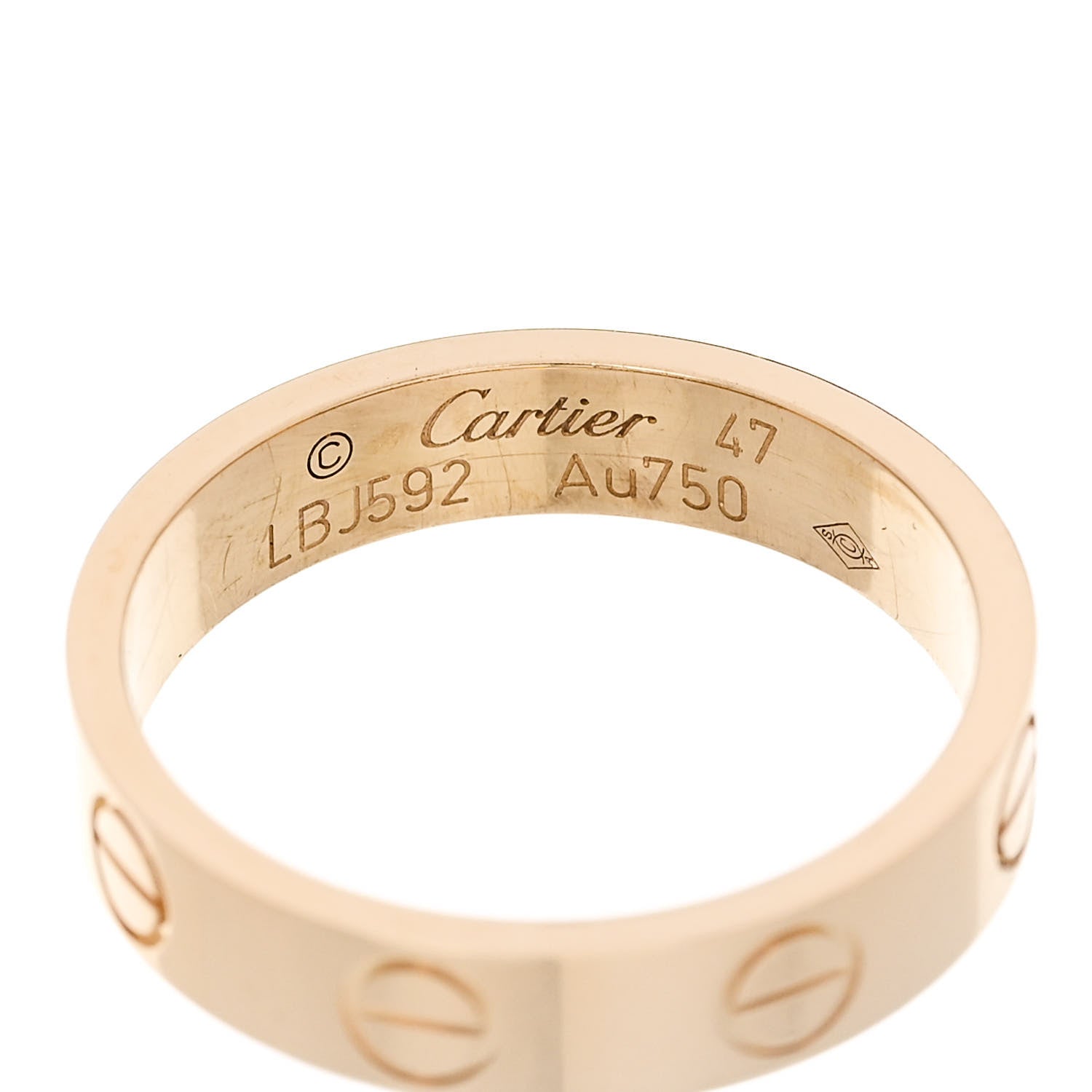 Cartier 18K Yellow Gold 3.5mm LOVE Wedding Band Ring 47 4 5 of 5