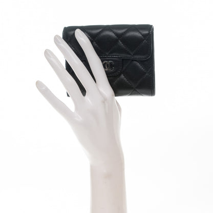 Chanel Lambskin Quilted Flap Card Holder Wallet Black 2 of 7