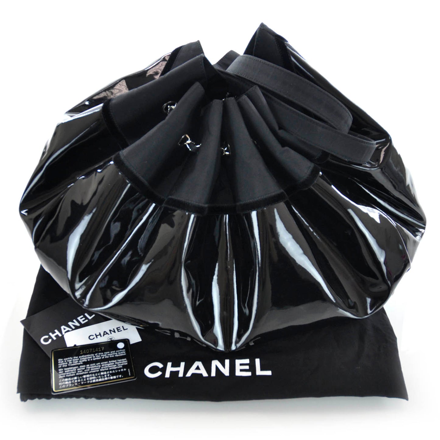 Vinyl Stretch Spirit Large Cabas Tote Black