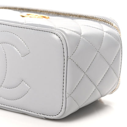 Chanel Lambskin Quilted Small Pillow Crush Vanity Case With Chain  Grey 11 of 11