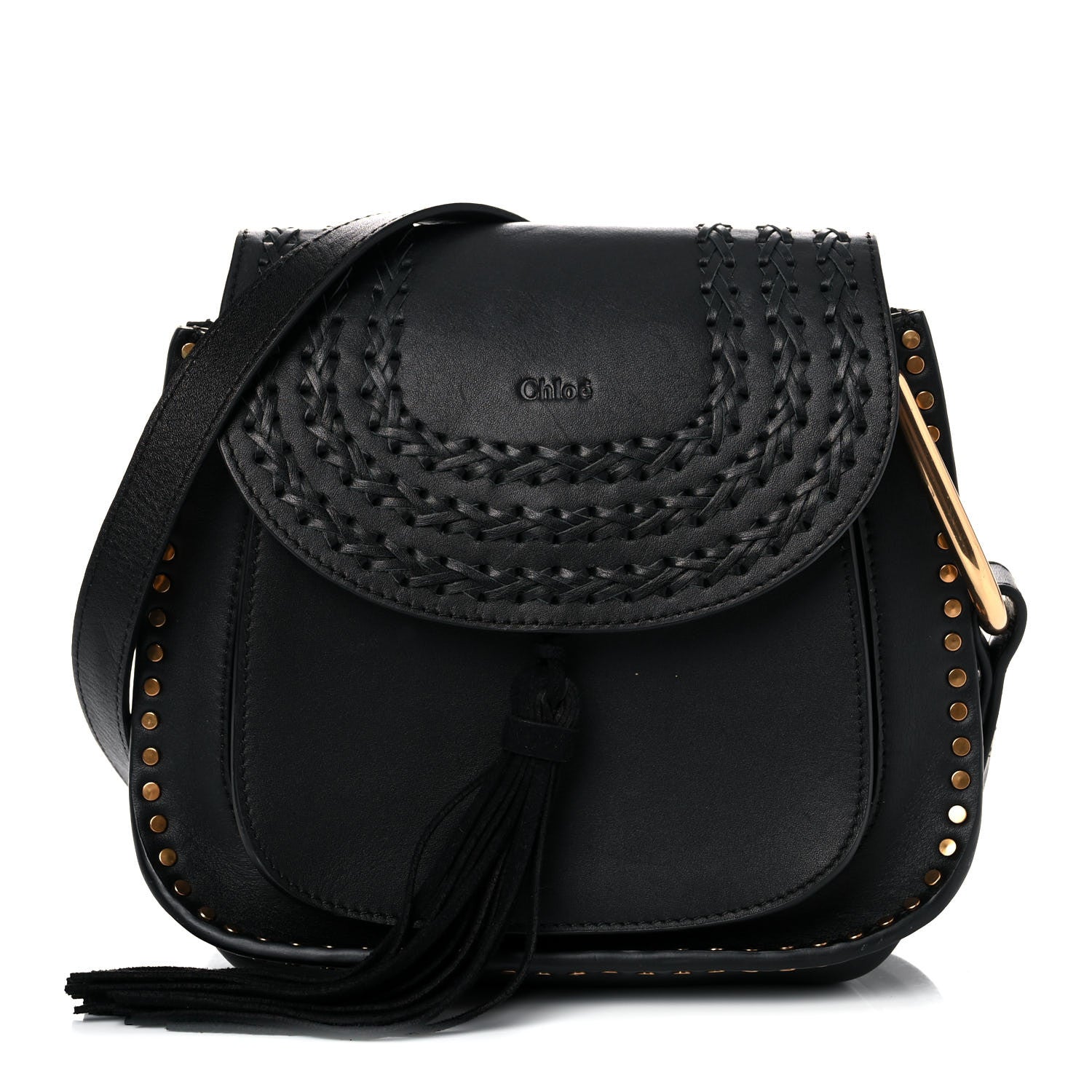 Chloe Calfskin Braided Small Hudson Shoulder Bag Black 1 of 22