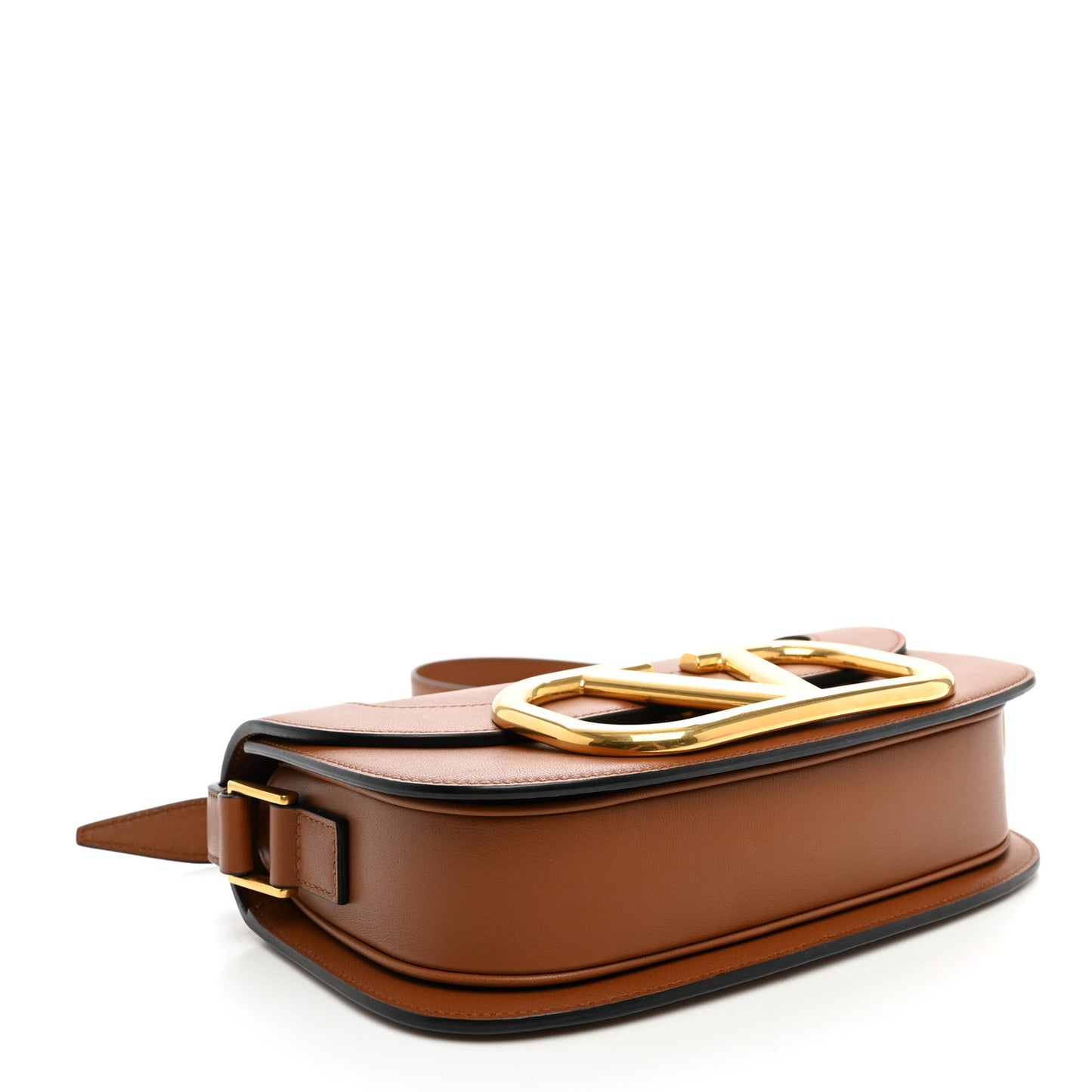 Smooth Calfskin Supervee Shoulder Bag Saddle Brown