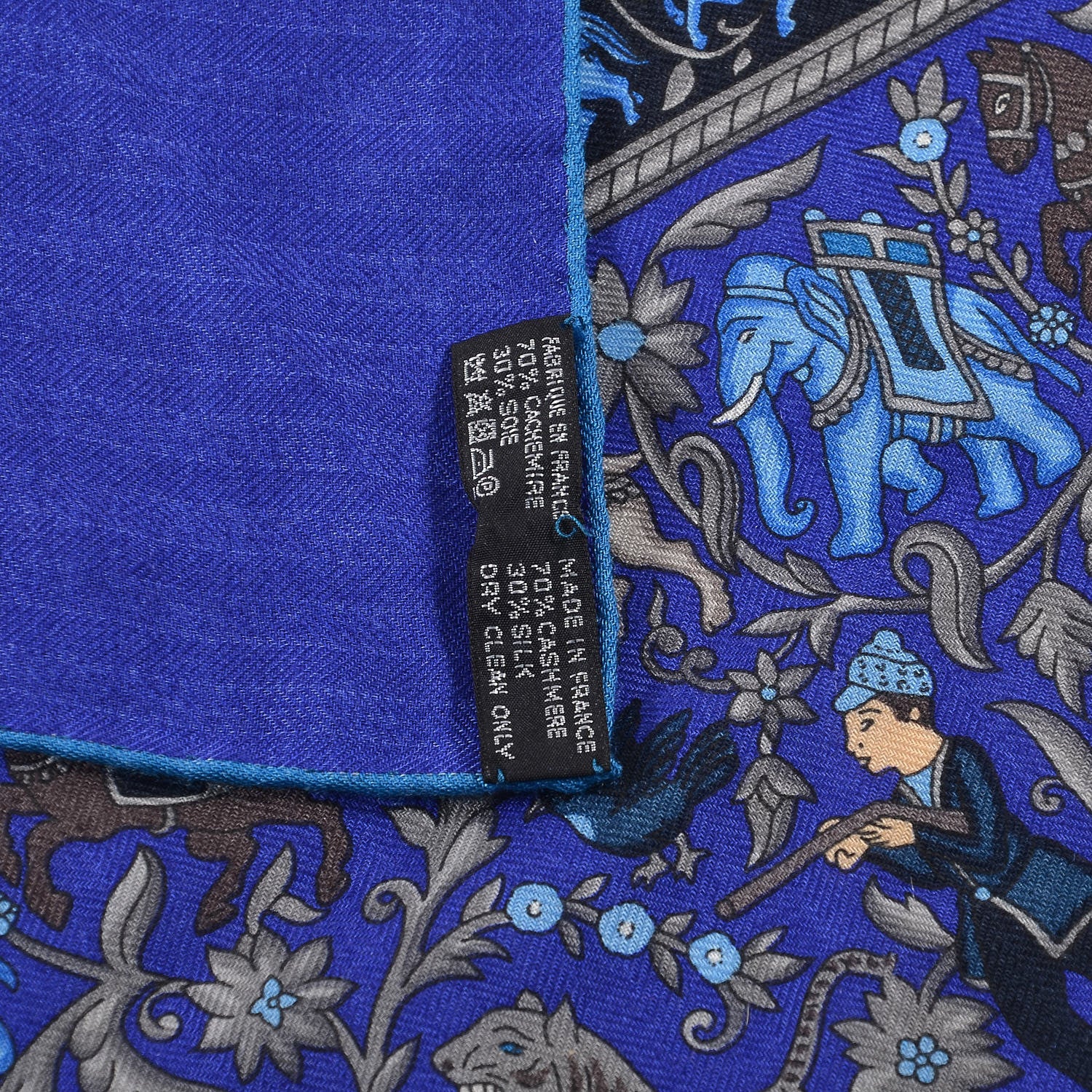 Hermes Cashmere Silk Chasse En Inde Shawl 140 5 of 5