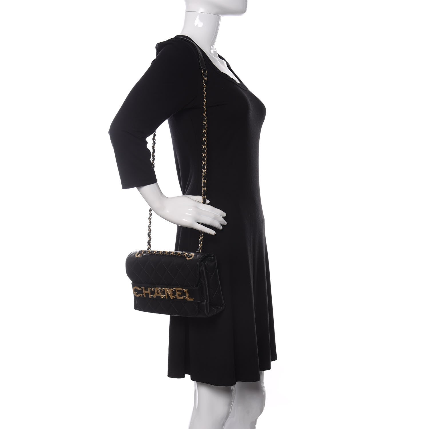 Chanel Calfskin Quilted Enchained Flap Black 2 of 11