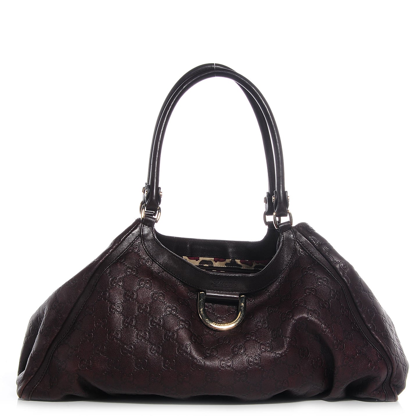 Guccissima D Gold Large Shoulder Bag Brown