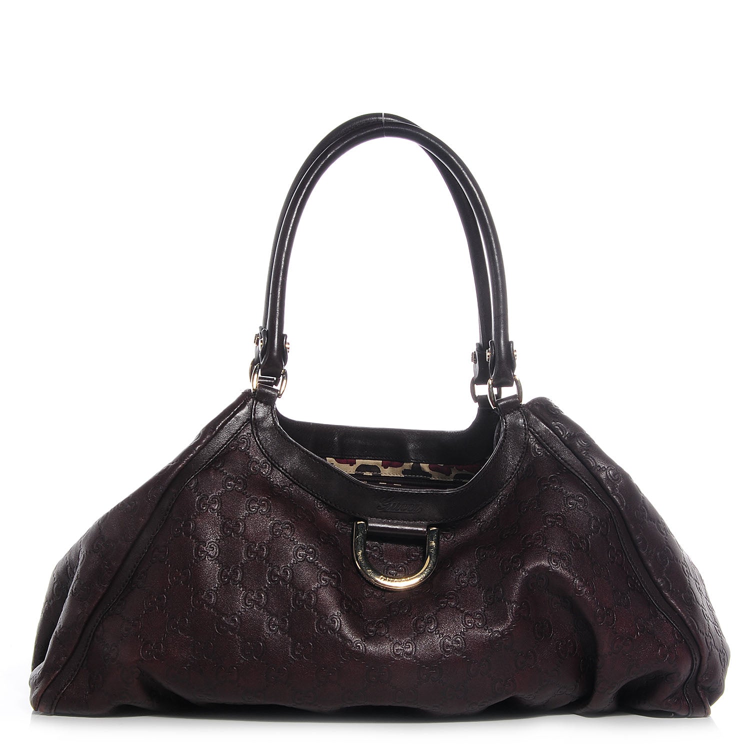 Gucci Guccissima D Gold Large Shoulder Bag Brown 1 of 8