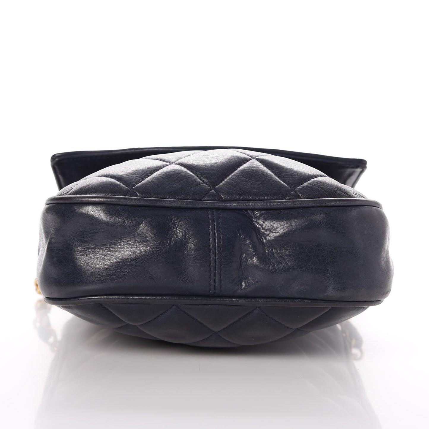 Lambskin Quilted Mini Flap Navy Blue
