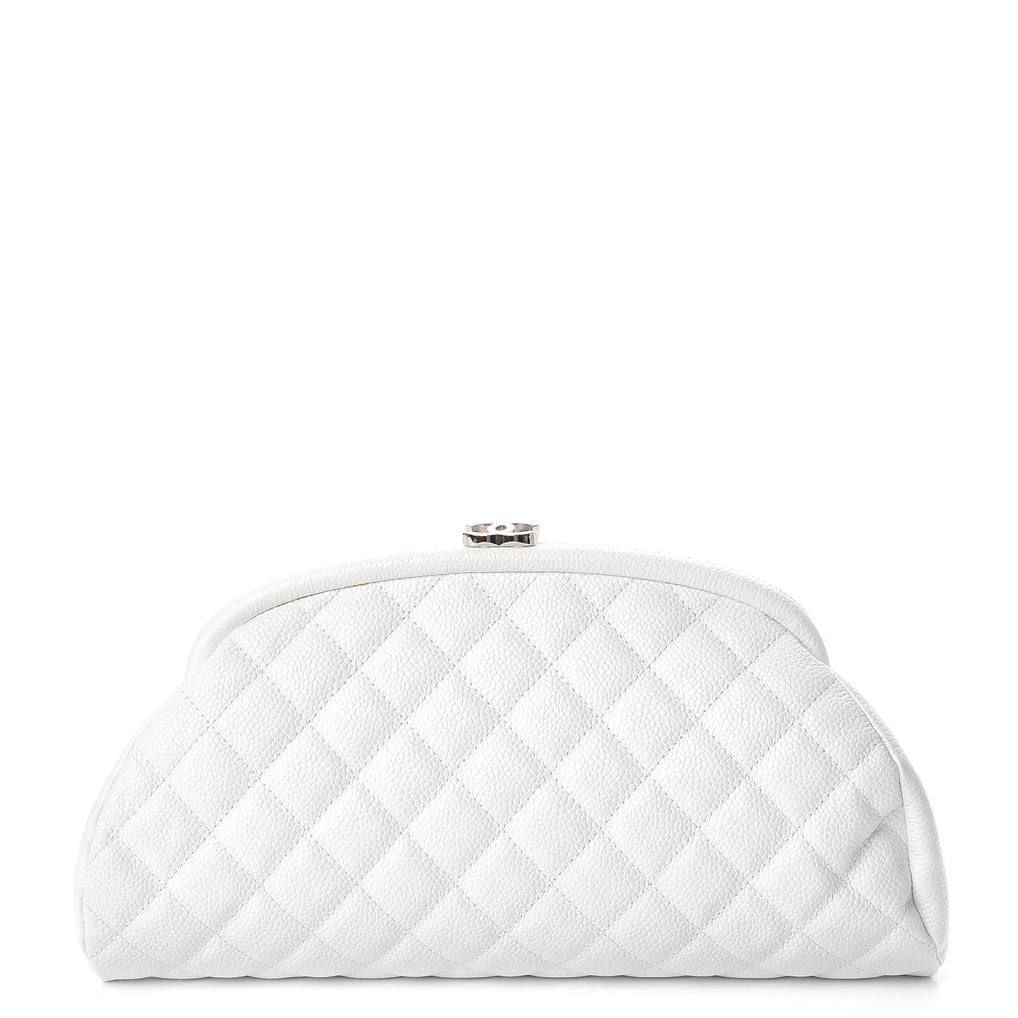 Caviar Quilted Timeless Clutch White