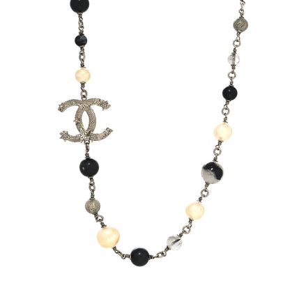 Chanel Beaded CC Short Necklace Ruthenium Black 1 of 5