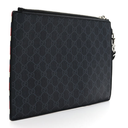 Gucci GG Supreme Monogram Night Courrier Zip Wristlet Pouch Black Multicolor 3 of 6