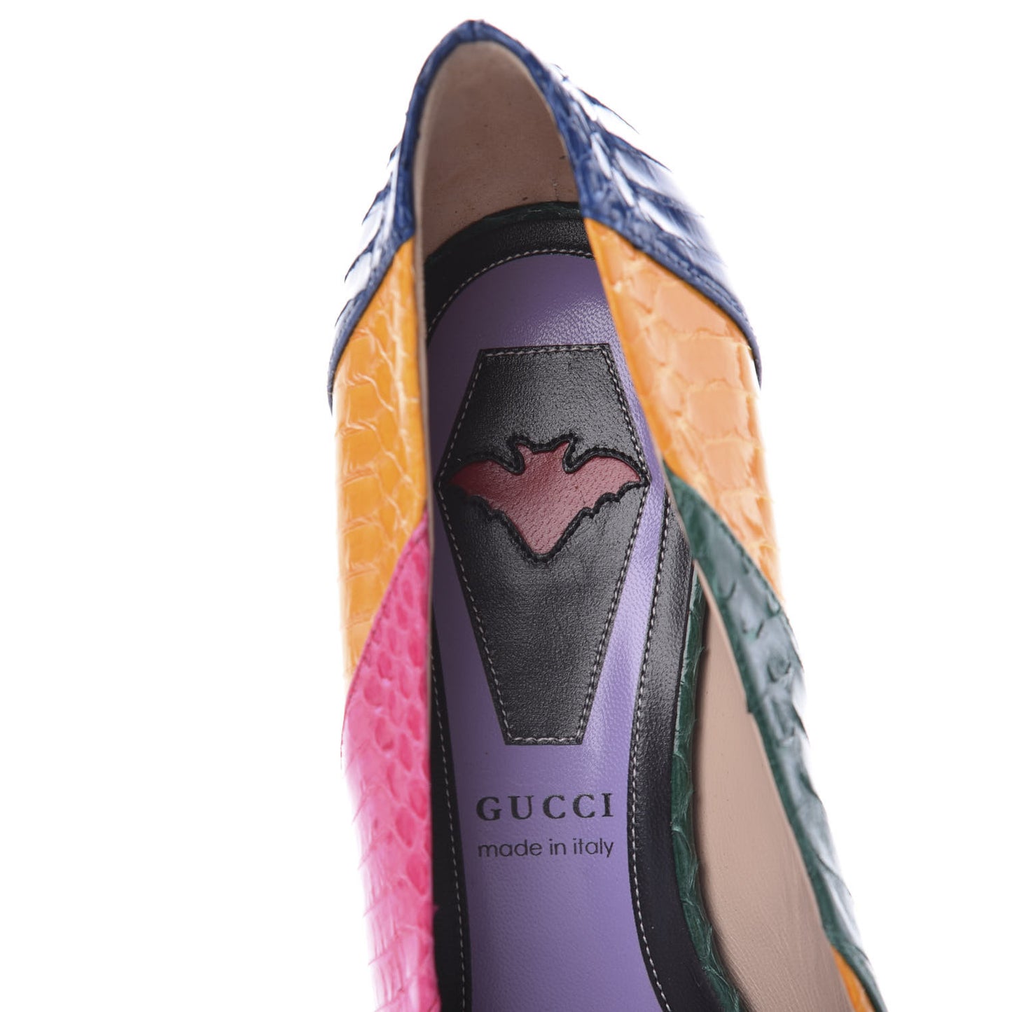 Snakeskin Crystal Double G Pumps 37 Multicolor