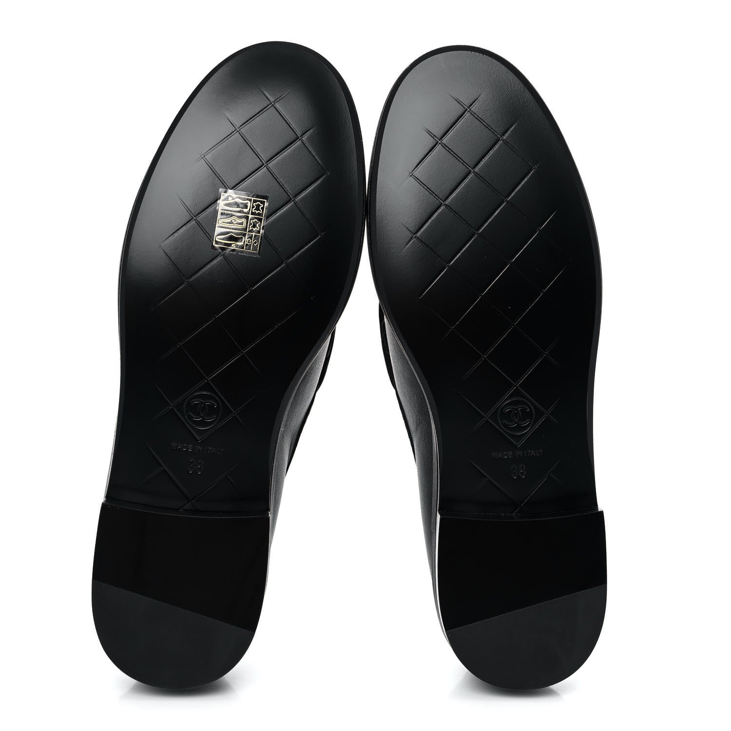 Chanel Lambskin Quilted CC Turnlock Loafers 38 Black 5 of 9