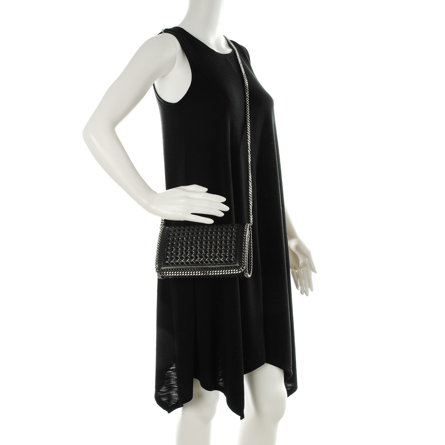 Stella McCartney Faux Leather Woven Crossbody Black 2 of 8