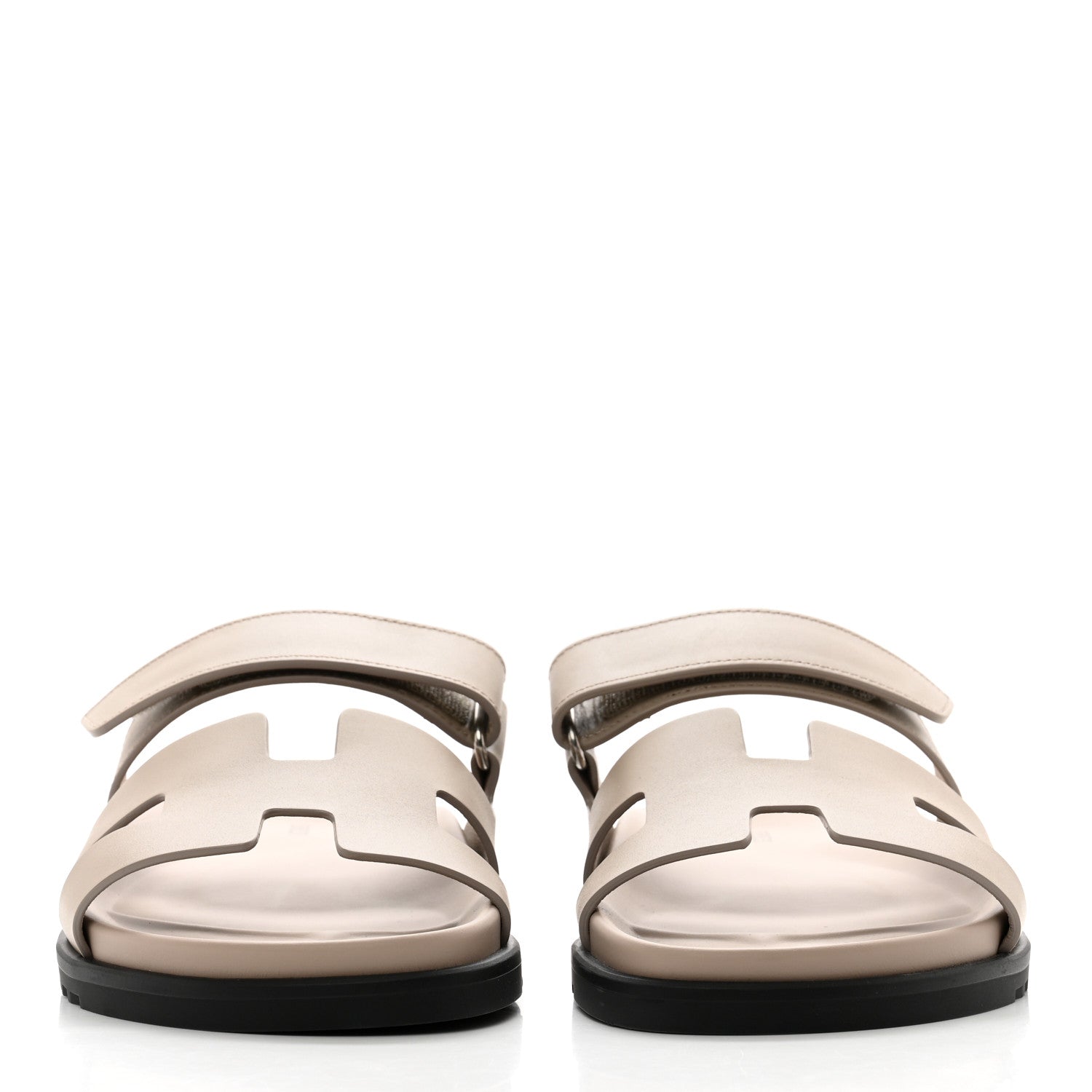 Hermes Calfskin Womens Chypre Sandals 40.5 Beige Mastic 2 of 9