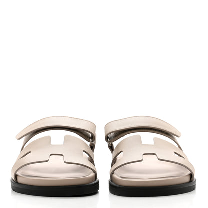 Hermes Calfskin Womens Chypre Sandals 40.5 Beige Mastic 2 of 9