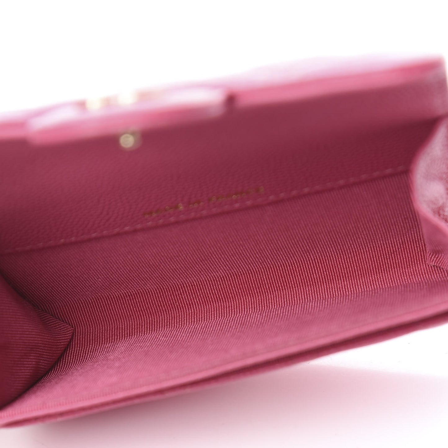 Caviar Quilted Flap Card Holder Pink