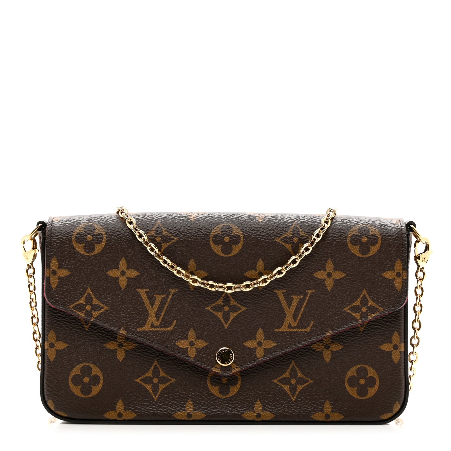 Monogram Pochette Felicie Chain Wallet Fuchsia