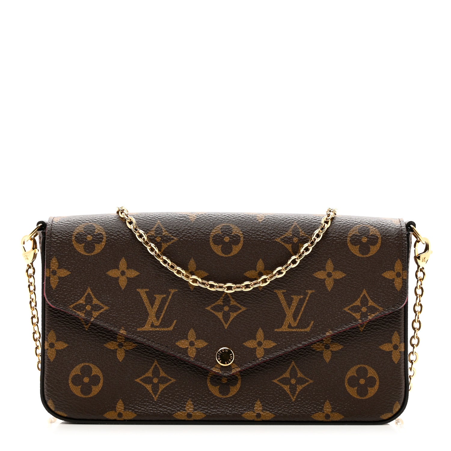 Louis Vuitton Monogram Pochette Felicie Chain Wallet Fuchsia 3 of 7