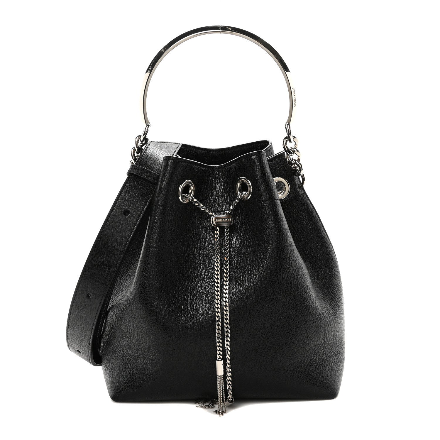 Jimmy Choo Calfskin Bon Bon Bag Bucket Bag Black 1 of 9