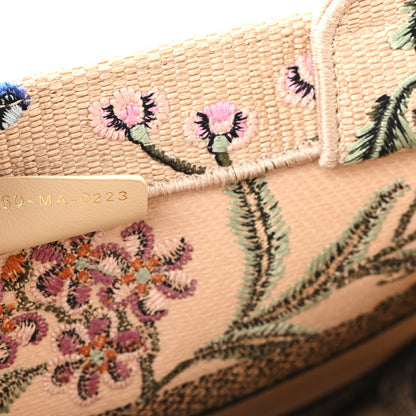 Christian Dior Raffia Embroidered Petites Fleurs Medium Book Tote Natural 7 of 13