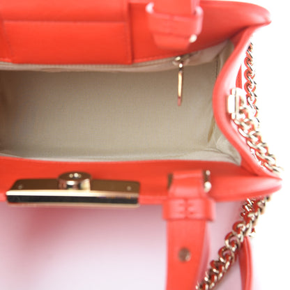 Chanel Grained Calfskin Stitched Small Label Click Shopper Tote Red 5 of 13