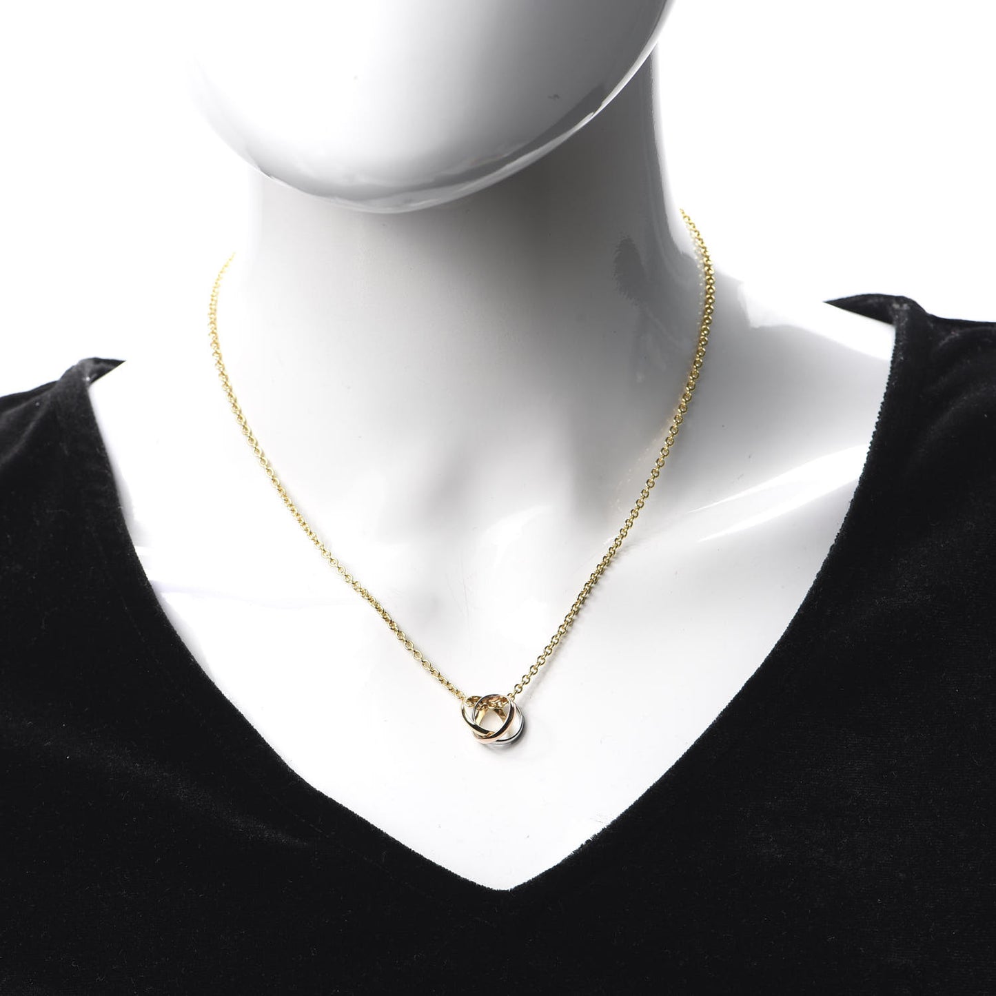 18K Pink Yellow White Gold Baby Trinity Pendant Necklace