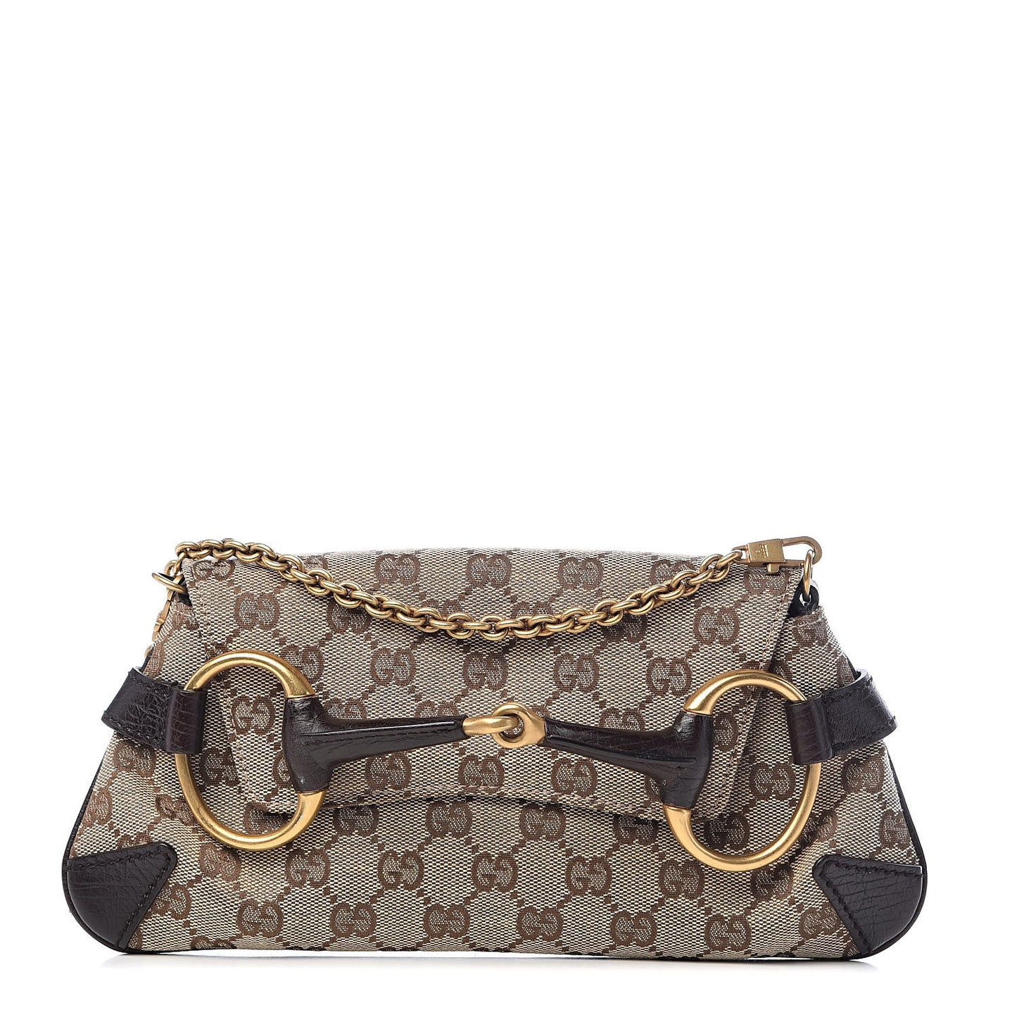 Monogram Horsebit Clutch Dark Brown