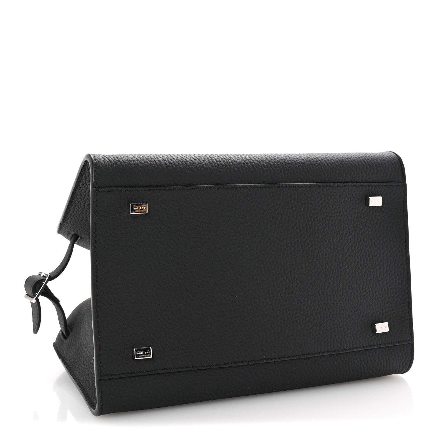 The Row Grained Calfskin Soft Margaux 10 Bag Black 4 of 9