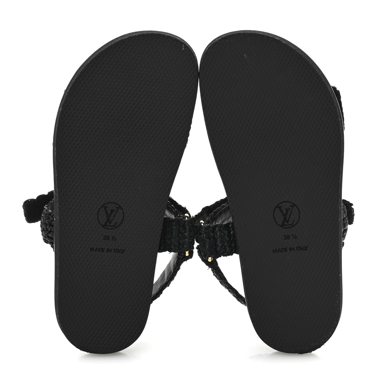 Raffia Sunset Comfort Flat Sandals 36.5 Black