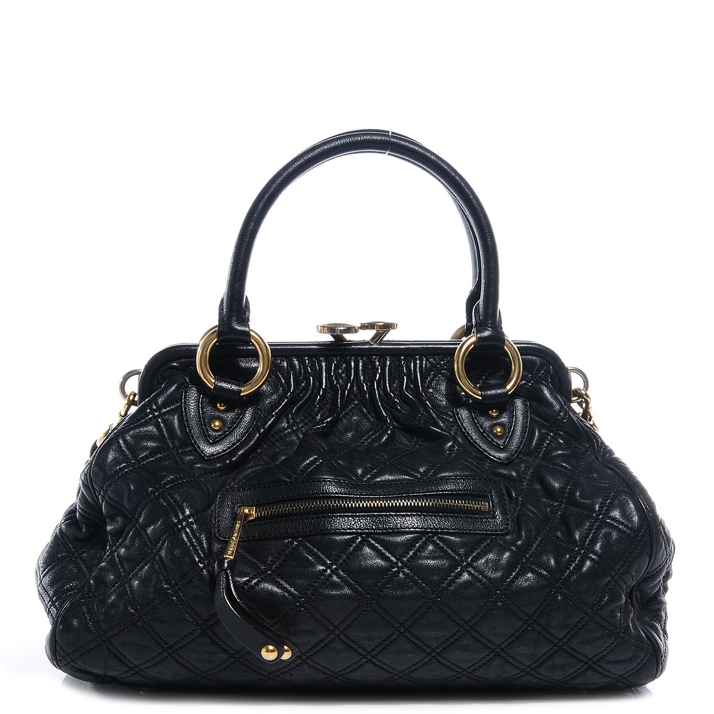 Quilted Leather Stam Black