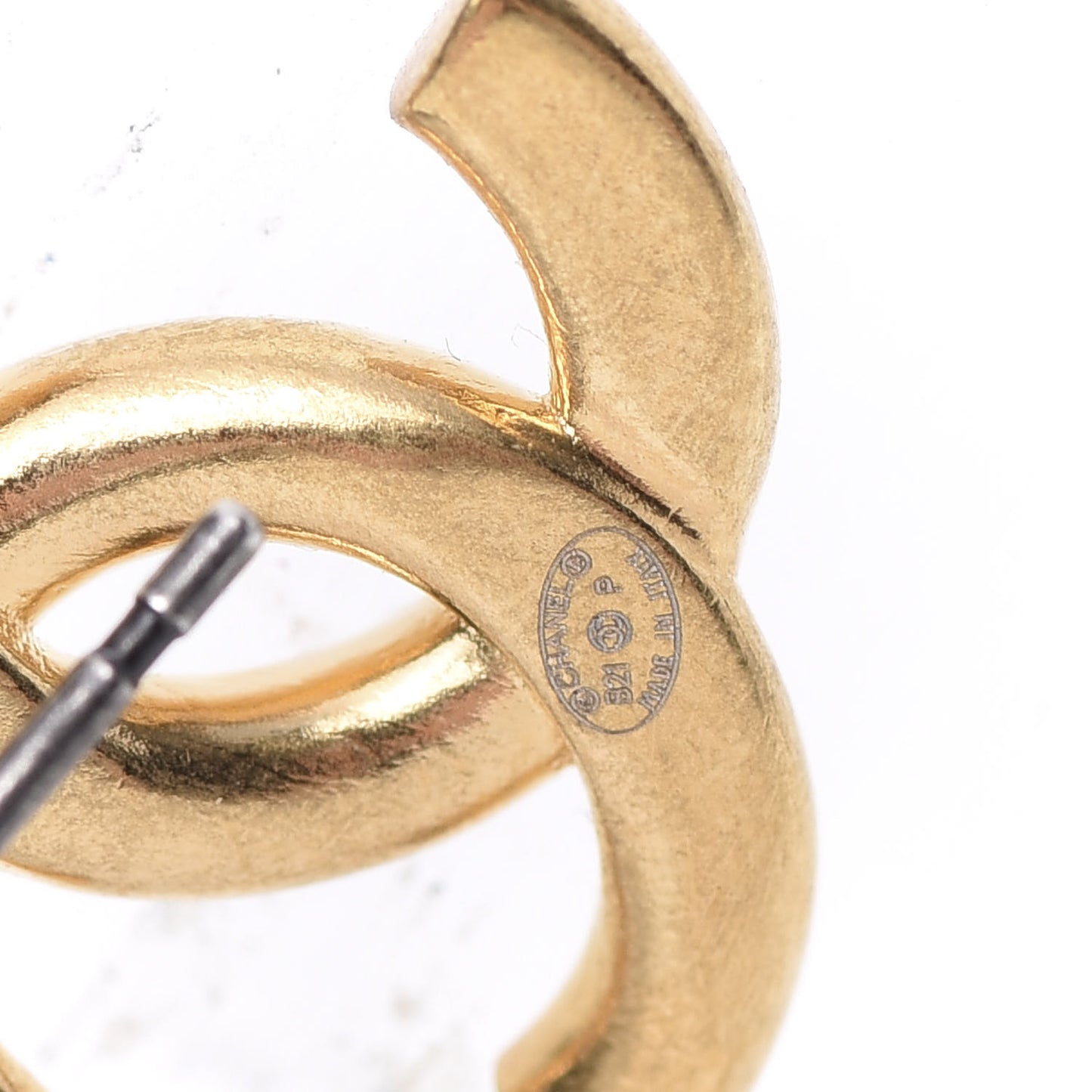 CC Drop Earrings Gold Ruthenium