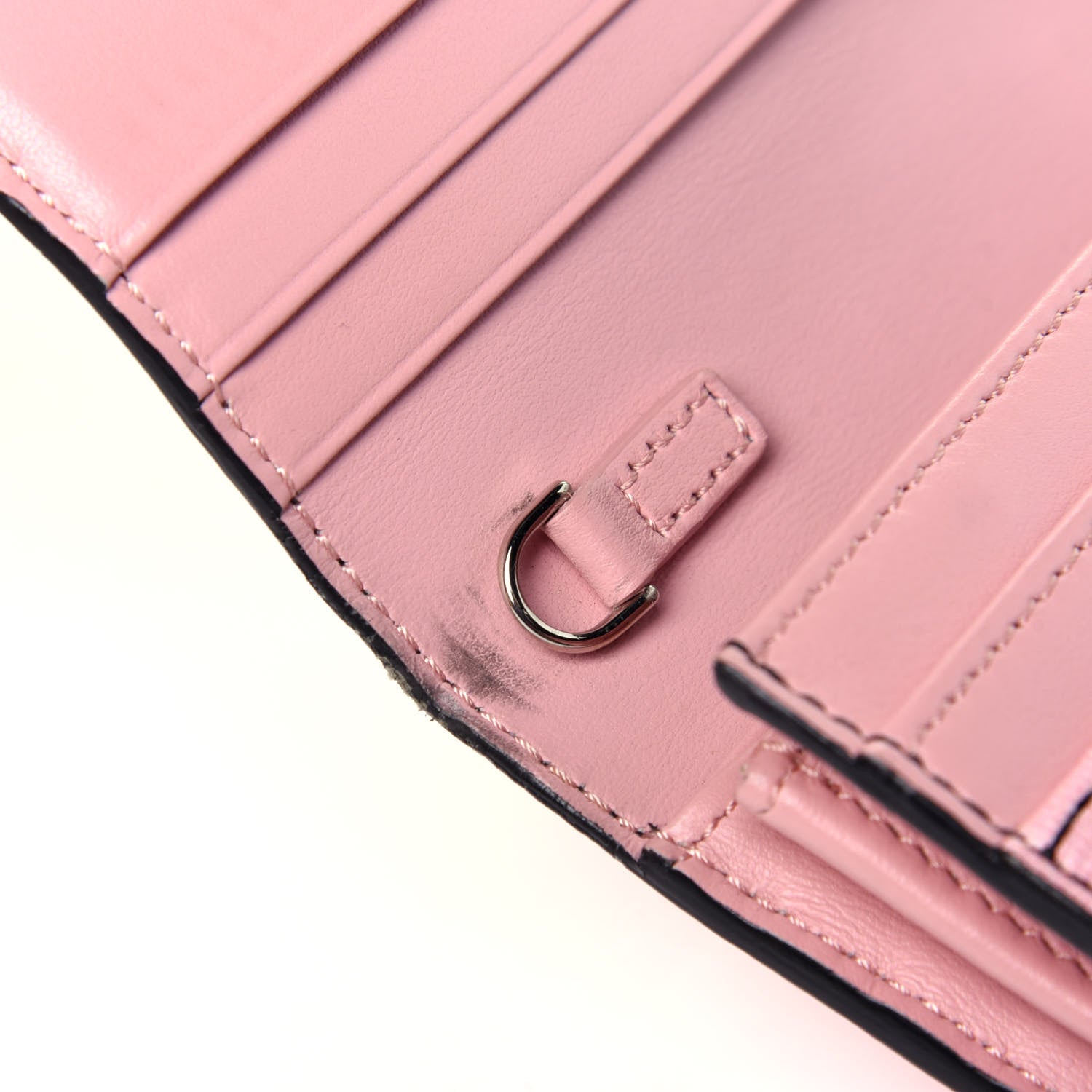 Fendi Vitello Elite Century Hypnoteyes Studded Continental Wallet On Chain Bubblegum Multicolor 13 of 13