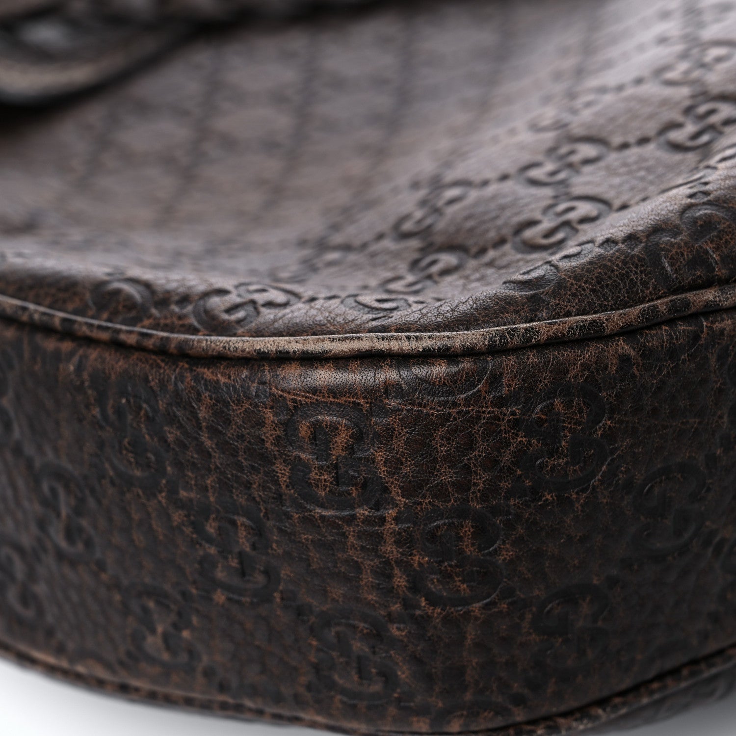 Gucci Guccissima Large New Pelham Satchel Dark Brown 4 of 13