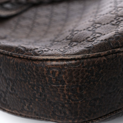 Gucci Guccissima Large New Pelham Satchel Dark Brown 4 of 13