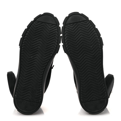 Prada Re-Nylon Gabardine Triangle Womens Wheel Pouch Pocket High Top Sneakers 38 Black 7 of 12