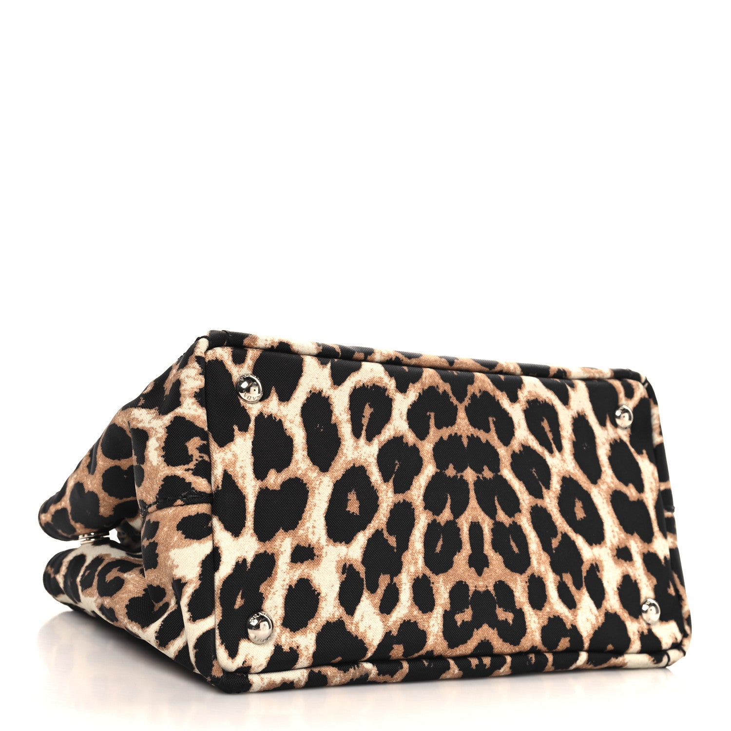 Prada Canapa Stampada Leopard Small Tote Avorio 4 of 9