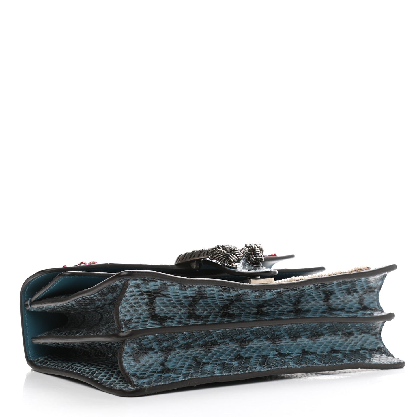 Snakeskin Blind For Love Embroidered Small Dionysus Shoulder Bag Ultramarine Multicolor