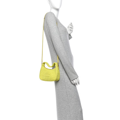 Miu Miu Crochet Mini Wander Hobo Citrus Yellow 2 of 9