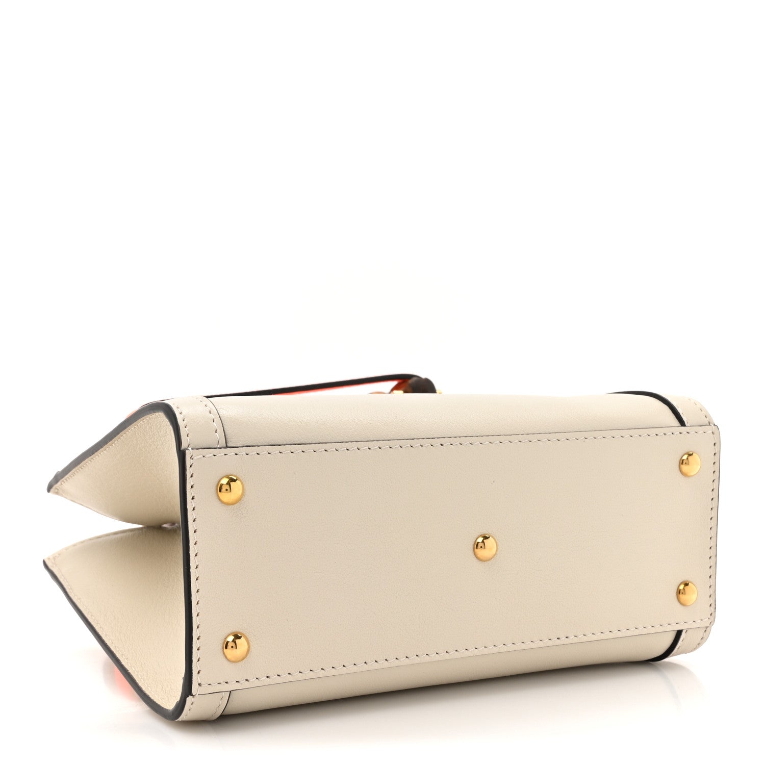 Gucci Wonka Grain Calfskin Mini Diana Tote Bag Mystic White Orange Fluo 4 of 10