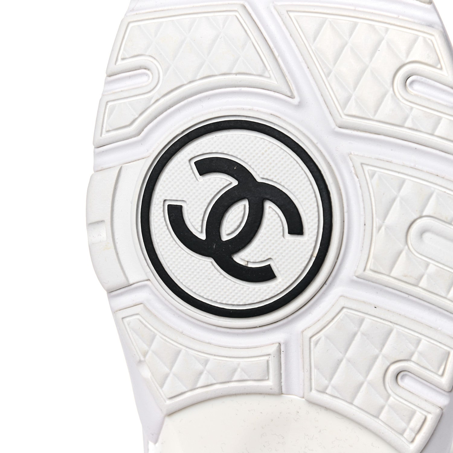 Chanel Nylon Calfskin Suede CC Womens Sneakers 39 Navy White Orange 6 of 14