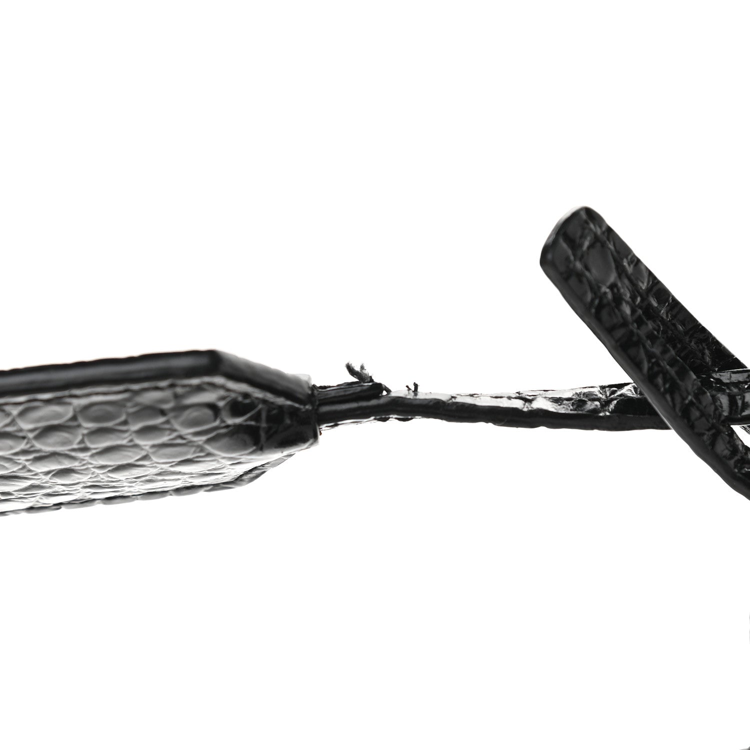 Saint Laurent Calfskin Crocodile Embossed Medium Monochrome Monogram Sunset Black 11 of 11