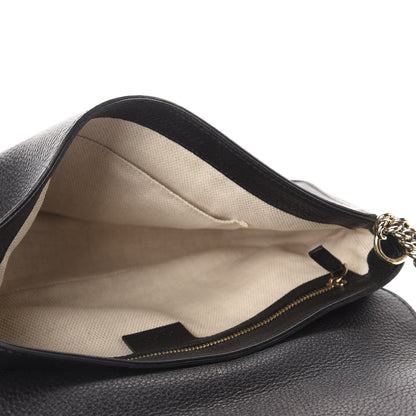 Gucci Pebbled Calfskin Medium Soho Flap Crossbody Black 5 of 10